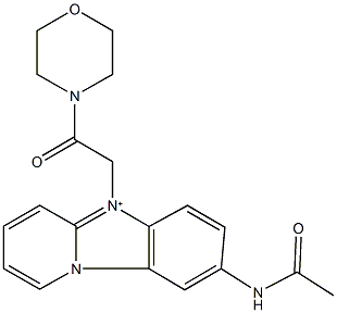 8-(acetylamino)-5-[2-(4-morpholinyl)-2-oxoethyl]pyrido[2,1-b]benzimidazol-5-ium Struktur