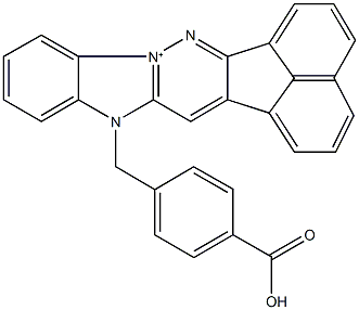 8-(4-carboxybenzyl)-8H-acenaphtho[1',2':3,4]pyridazino[1,6-a]benzimidazol-13-ium Structure