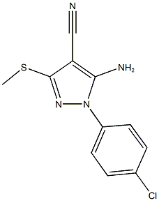 5-amino-1-(4-chlorophenyl)-3-(methylsulfanyl)-1H-pyrazole-4-carbonitrile Struktur