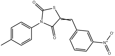 5-{3-nitrobenzylidene}-3-(4-methylphenyl)-1,3-thiazolidine-2,4-dione Structure