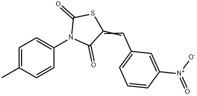 5-{3-nitrobenzylidene}-3-(4-methylphenyl)-1,3-thiazolidine-2,4-dione Struktur