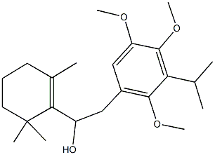 2-(3-isopropyl-2,4,5-trimethoxyphenyl)-1-(2,6,6-trimethyl-1-cyclohexen-1-yl)ethanol 化学構造式