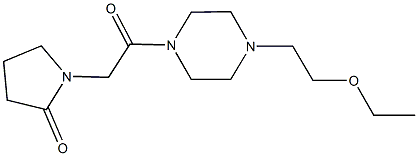 1-{2-[4-(2-ethoxyethyl)-1-piperazinyl]-2-oxoethyl}-2-pyrrolidinone 结构式