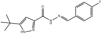 3-tert-butyl-N'-(4-fluorobenzylidene)-1H-pyrazole-5-carbohydrazide 结构式