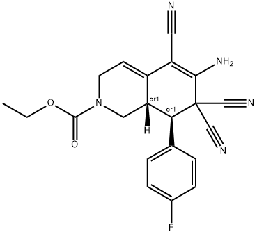 ethyl 6-amino-5,7,7-tricyano-8-(4-fluorophenyl)-3,7,8,8a-tetrahydro-2(1H)-isoquinolinecarboxylate,1310909-47-7,结构式