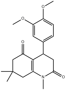 4-(3,4-dimethoxyphenyl)-1,7,7-trimethyl-4,6,7,8-tetrahydro-2,5(1H,3H)-quinolinedione 结构式