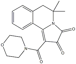5,5-dimethyl-1-(4-morpholinylcarbonyl)-5,6-dihydropyrrolo[2,1-a]isoquinoline-2,3-dione,131527-18-9,结构式