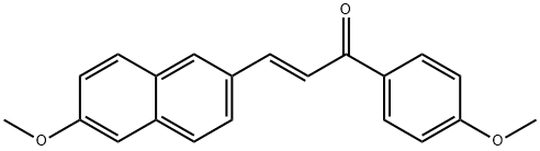 3-(6-methoxy-2-naphthyl)-1-(4-methoxyphenyl)-2-propen-1-one 化学構造式