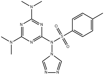 N-[4,6-bis(dimethylamino)-1,3,5-triazin-2-yl]-4-methyl-N-(4H-1,2,4-triazol-4-yl)benzenesulfonamide 化学構造式