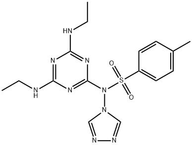 N-[4,6-bis(ethylamino)-1,3,5-triazin-2-yl]-4-methyl-N-(4H-1,2,4-triazol-4-yl)benzenesulfonamide Structure