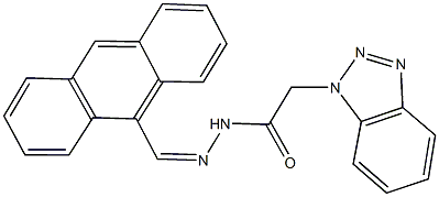 N'-(9-anthrylmethylene)-2-(1H-1,2,3-benzotriazol-1-yl)acetohydrazide 化学構造式