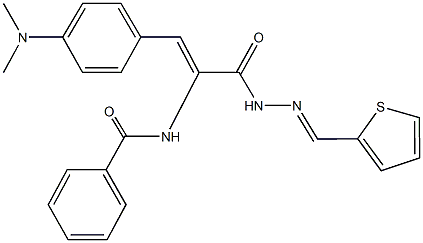 N-(2-[4-(dimethylamino)phenyl]-1-{[2-(2-thienylmethylene)hydrazino]carbonyl}vinyl)benzamide 结构式