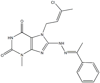 7-(3-chloro-2-butenyl)-3-methyl-8-[2-(1-phenylethylidene)hydrazino]-3,7-dihydro-1H-purine-2,6-dione|