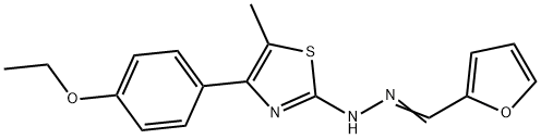 2-furaldehyde [4-(4-ethoxyphenyl)-5-methyl-1,3-thiazol-2-yl]hydrazone Structure