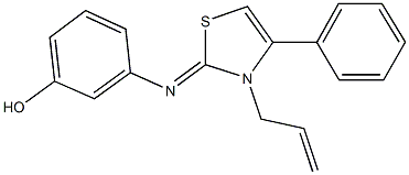 3-[(3-allyl-4-phenyl-1,3-thiazol-2(3H)-ylidene)amino]phenol Struktur