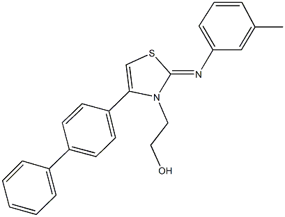 2-(4-[1,1'-biphenyl]-4-yl-2-[(3-methylphenyl)imino]-1,3-thiazol-3(2H)-yl)ethanol Structure