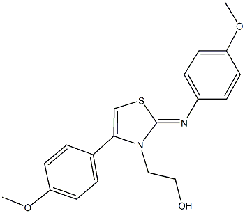 2-(4-(4-methoxyphenyl)-2-[(4-methoxyphenyl)imino]-1,3-thiazol-3(2H)-yl)ethanol,1322213-11-5,结构式