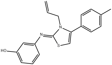3-[(3-allyl-4-(4-methylphenyl)-1,3-thiazol-2(3H)-ylidene)amino]phenol 结构式