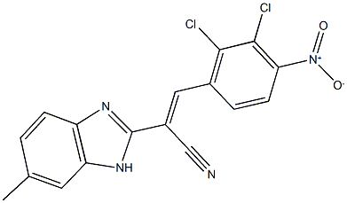 3-{2,3-dichloro-4-nitrophenyl}-2-(6-methyl-1H-benzimidazol-2-yl)acrylonitrile Struktur