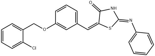 5-{3-[(2-chlorobenzyl)oxy]benzylidene}-2-(phenylimino)-1,3-thiazolidin-4-one,1322299-41-1,结构式