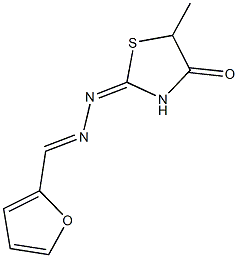 2-furaldehyde (5-methyl-4-oxo-1,3-thiazolidin-2-ylidene)hydrazone,1322304-50-6,结构式