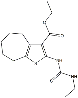 ethyl 2-{[(ethylamino)carbothioyl]amino}-5,6,7,8-tetrahydro-4H-cyclohepta[b]thiophene-3-carboxylate Struktur