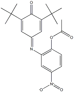 2-[(3,5-ditert-butyl-4-oxo-2,5-cyclohexadien-1-ylidene)amino]-4-nitrophenyl acetate 化学構造式