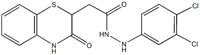 N'-(3,4-dichlorophenyl)-2-(3-oxo-3,4-dihydro-2H-1,4-benzothiazin-2-yl)acetohydrazide,132857-54-6,结构式