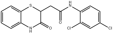 N-(2,4-dichlorophenyl)-2-(3-oxo-3,4-dihydro-2H-1,4-benzothiazin-2-yl)acetamide 化学構造式