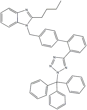 2-butyl-1-{[2'-(2-trityl-2H-tetraazol-5-yl)[1,1'-biphenyl]-4-yl]methyl}-1H-benzimidazole,133052-52-5,结构式