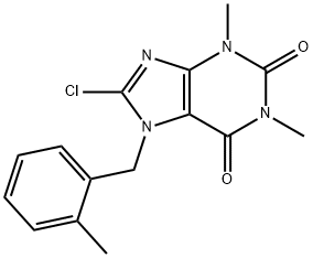 8-chloro-1,3-dimethyl-7-(2-methylbenzyl)-3,7-dihydro-1H-purine-2,6-dione,133193-05-2,结构式