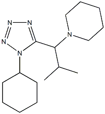 1-[1-(1-cyclohexyl-1H-tetraazol-5-yl)-2-methylpropyl]piperidine 结构式