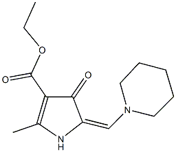 ethyl 2-methyl-4-oxo-5-(1-piperidinylmethylene)-4,5-dihydro-1H-pyrrole-3-carboxylate Struktur