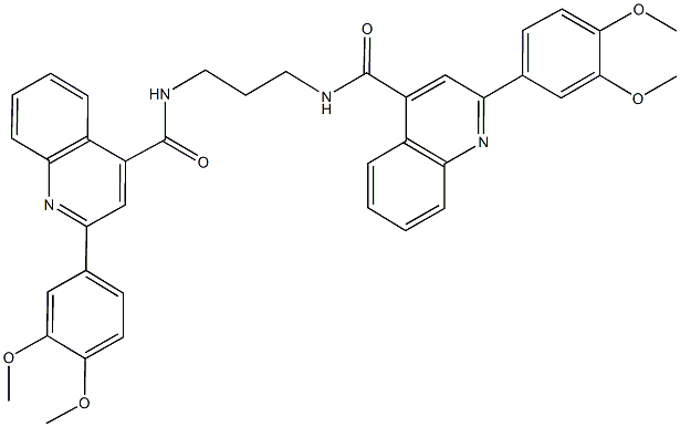 2-(3,4-dimethoxyphenyl)-N-[3-({[2-(3,4-dimethoxyphenyl)-4-quinolinyl]carbonyl}amino)propyl]-4-quinolinecarboxamide 化学構造式