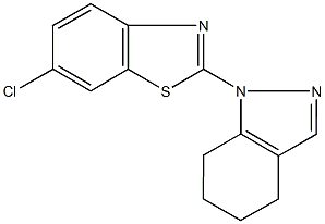 6-chloro-2-(4,5,6,7-tetrahydro-1H-indazol-1-yl)-1,3-benzothiazole 结构式