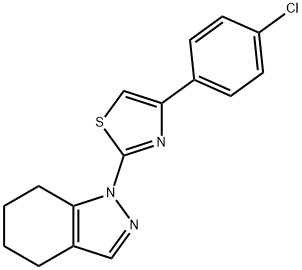 1-[4-(4-chlorophenyl)-1,3-thiazol-2-yl]-4,5,6,7-tetrahydro-1H-indazole 化学構造式