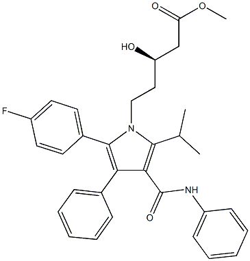 methyl 5-[3-(anilinocarbonyl)-5-(4-fluorophenyl)-2-isopropyl-4-phenyl-1H-pyrrol-1-yl]-3-hydroxypentanoate,134394-97-1,结构式
