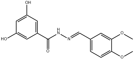 N'-(3,4-dimethoxybenzylidene)-3,5-dihydroxybenzohydrazide Structure