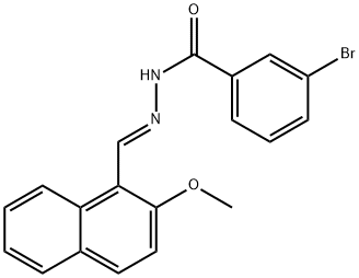 3-bromo-N'-[(2-methoxy-1-naphthyl)methylene]benzohydrazide 化学構造式