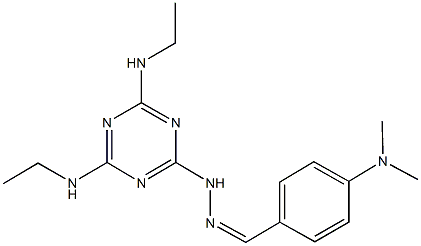 4-(dimethylamino)benzaldehyde [4,6-bis(ethylamino)-1,3,5-triazin-2-yl]hydrazone Structure