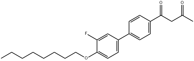 1-[3'-fluoro-4'-(octyloxy)[1,1'-biphenyl]-4-yl]-1,3-butanedione Struktur