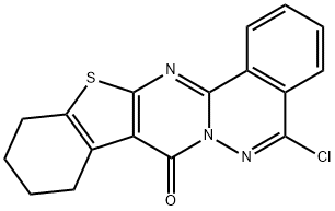 5-chloro-9,10,11,12-tetrahydro-8H-[1]benzothieno[2',3':4,5]pyrimido[2,1-a]phthalazin-8-one,134878-71-0,结构式