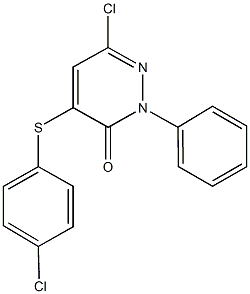 6-chloro-4-[(4-chlorophenyl)sulfanyl]-2-phenyl-3(2H)-pyridazinone,134935-74-3,结构式