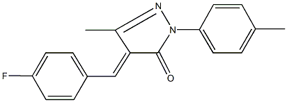 4-(4-fluorobenzylidene)-5-methyl-2-(4-methylphenyl)-2,4-dihydro-3H-pyrazol-3-one,1351367-60-6,结构式