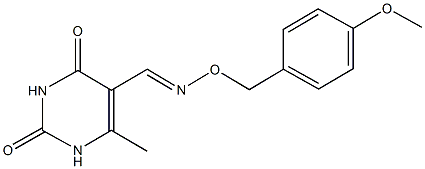 6-methyl-2,4-dioxo-1,2,3,4-tetrahydropyrimidine-5-carbaldehyde O-(4-methoxybenzyl)oxime Structure