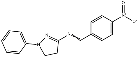 3-({4-nitrobenzylidene}amino)-1-phenyl-4,5-dihydro-1H-pyrazole 结构式