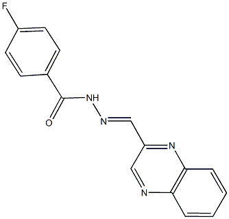 4-fluoro-N'-(2-quinoxalinylmethylene)benzohydrazide Struktur