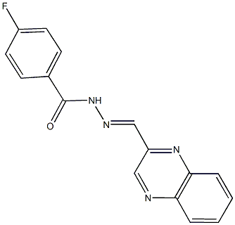 4-fluoro-N'-(2-quinoxalinylmethylene)benzohydrazide,1351525-50-2,结构式