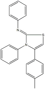 N-(4-(4-methylphenyl)-3-phenyl-1,3-thiazol-2(3H)-ylidene)-N-phenylamine 化学構造式