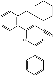 N-(2-cyano-3,4-dihydrospiro[naphthalene-3,1'-cyclohexane]-1-yl)benzamide Struktur